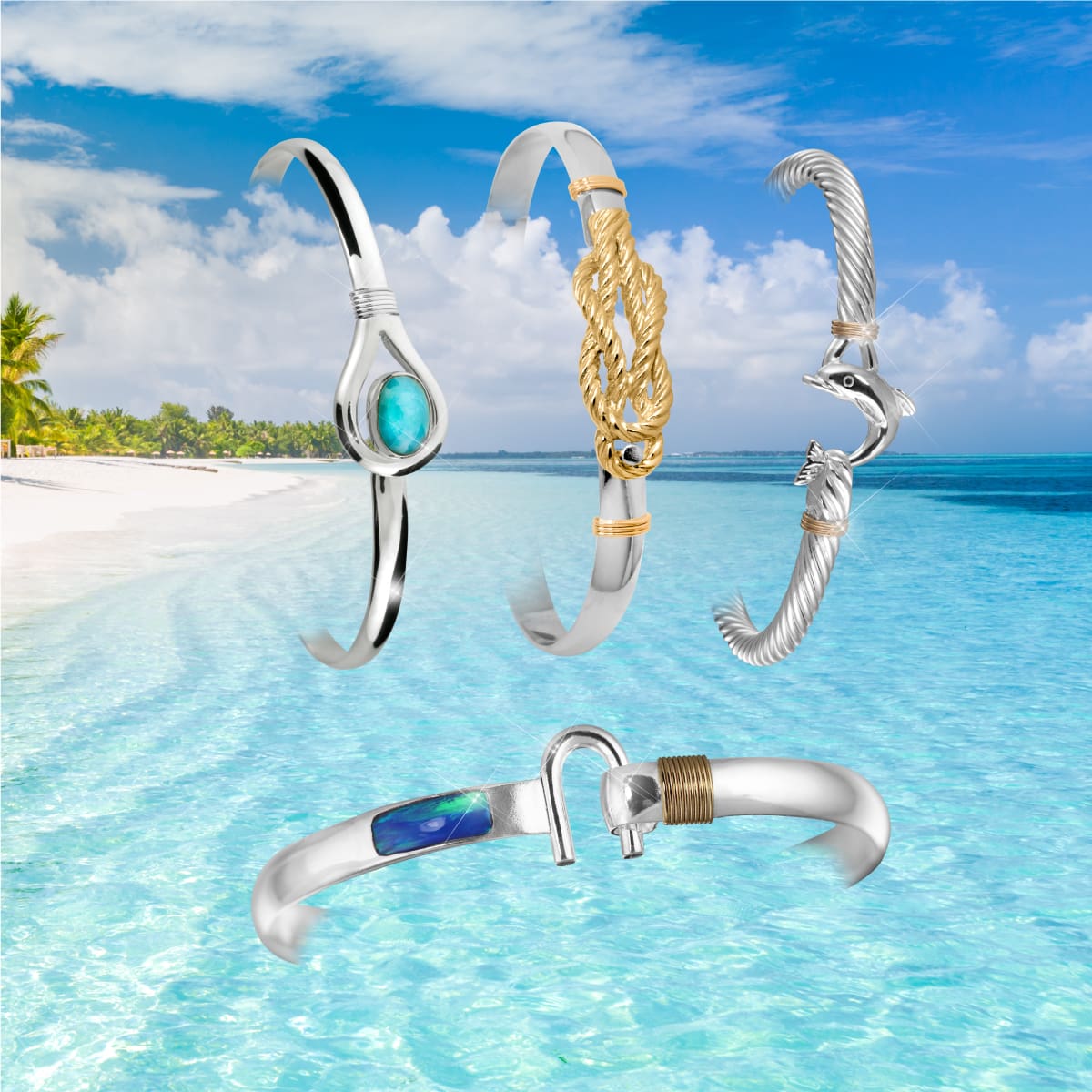 Caribbean Hook White Titanium Hook Bracelet